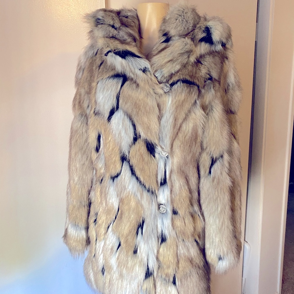 Spirithoods Wolverine vegan fake fur coat. Burning Man